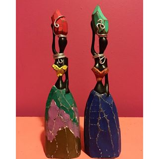 Finally unpacking from Bahia and found these 2 fly chicks I picked up at the Mercado Modelo in Salvador! Now if only I can find these outfits...  #Brazil #Fashion #Art